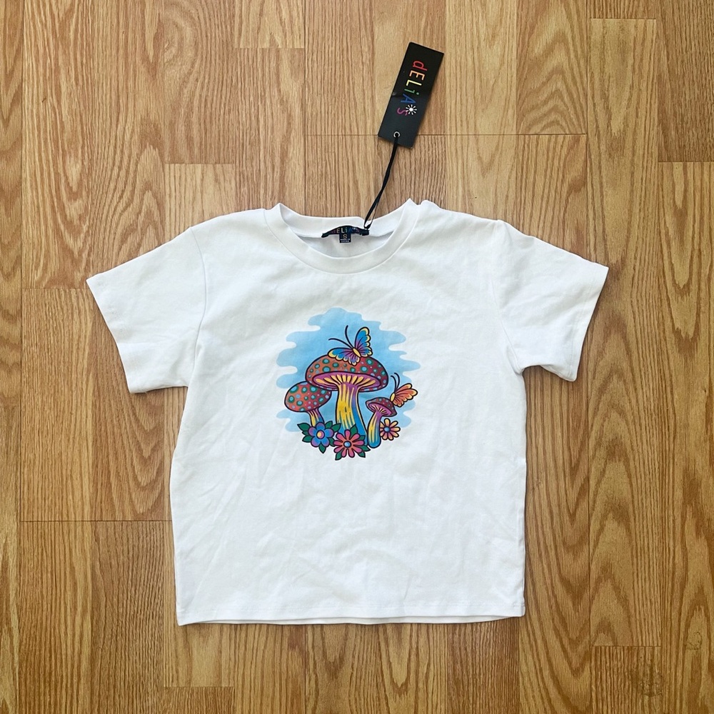 dELiA*s by Dolls Kill Hallucination Station Mushroom Baby Tee